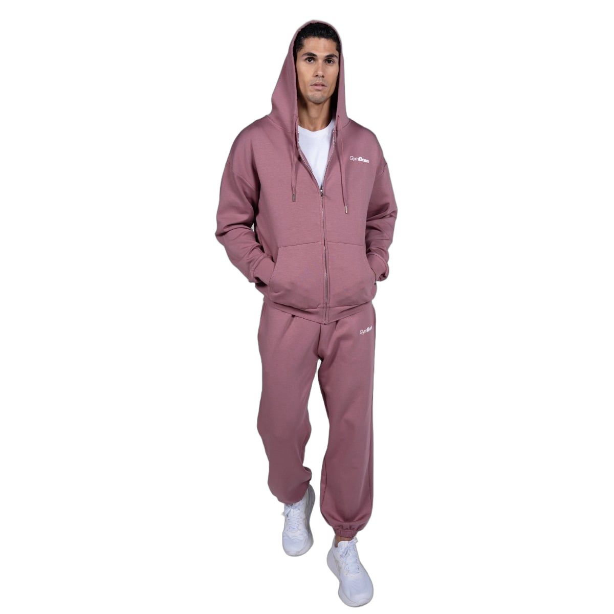 GymBeam Felpa uomo oversize in nylon con cappuccio Relay Haze