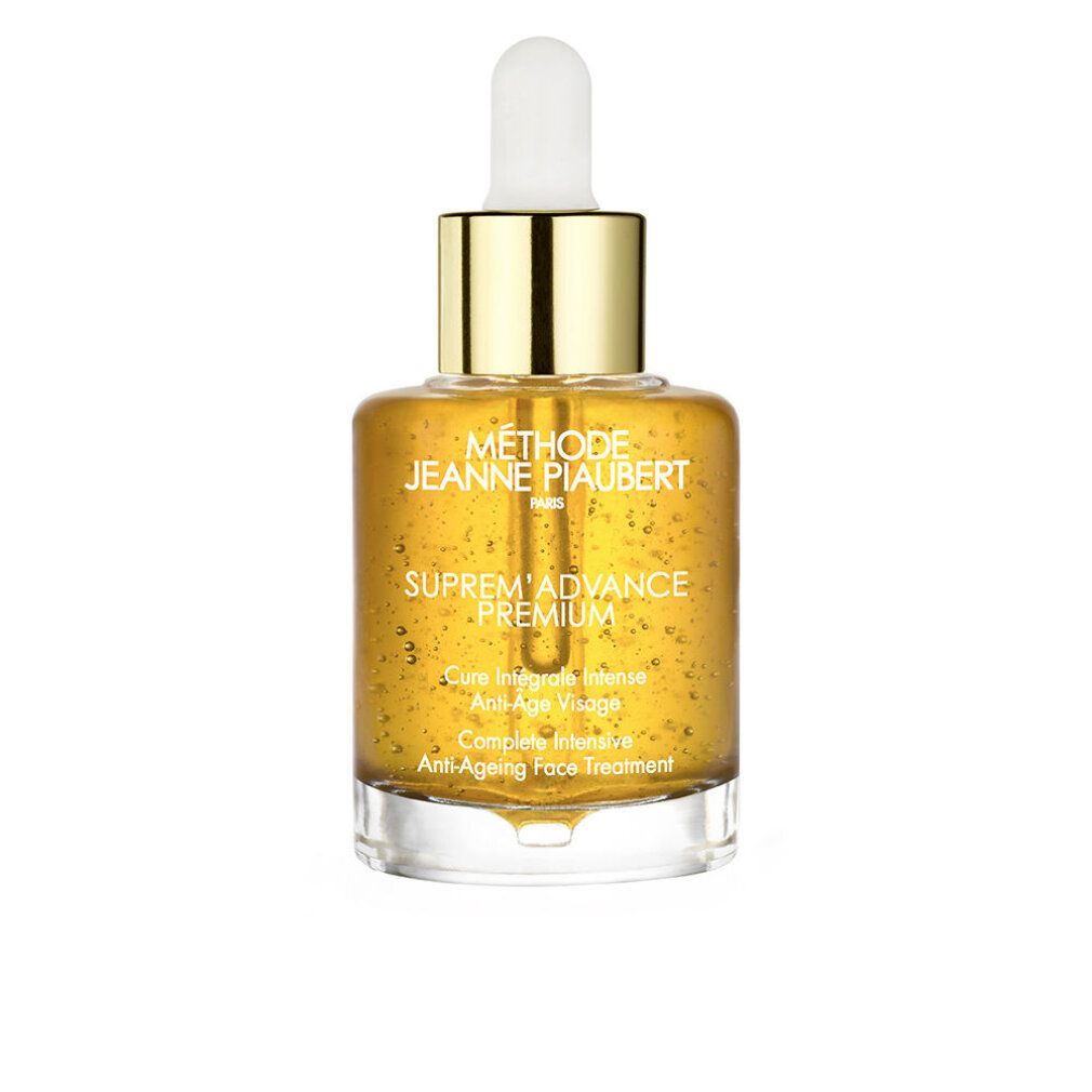 Flacone con liquido dorato. Scritta: SUPREM'ADVANCE PREMIUM. Con pipetta.