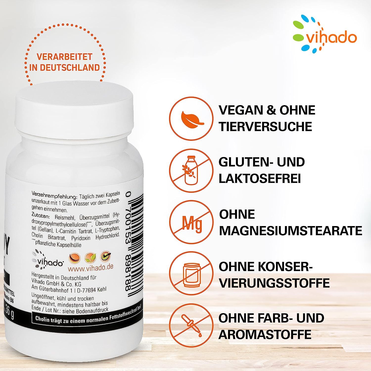Vihado F-BDY Night - capsule per un metabolismo normale - senza caffeina per la notte