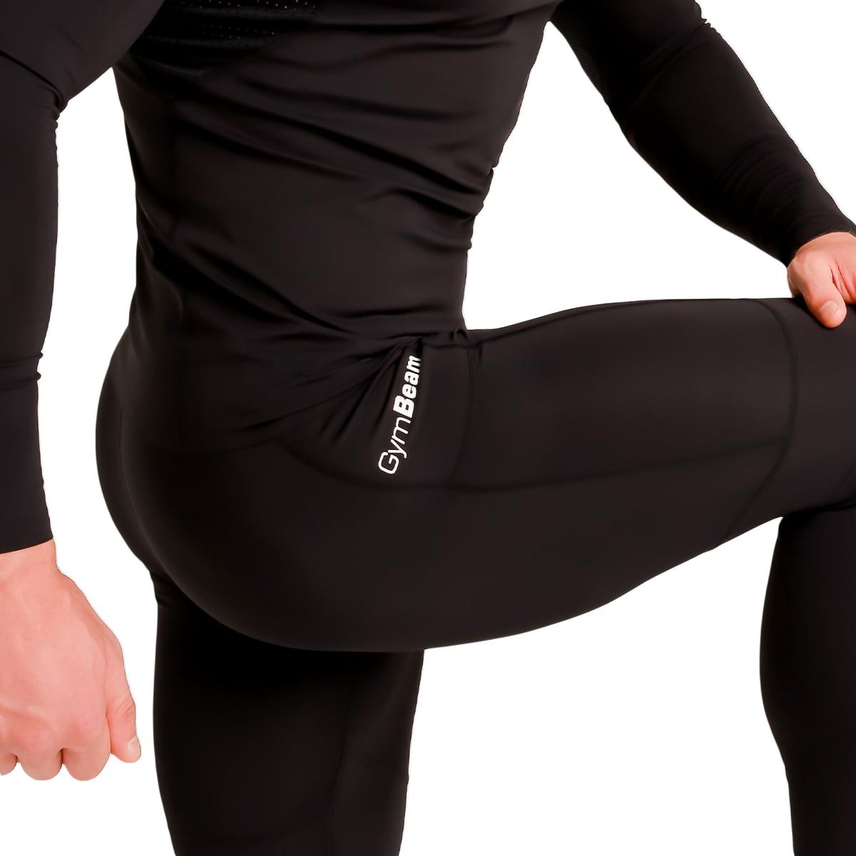 GymBeam Leggings uomo ad alta compressione con vestibilità slim Black