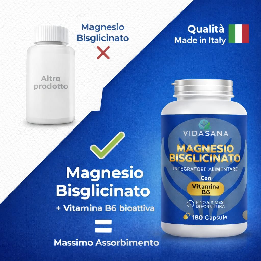 VIDASANA Magnesio Bisglicinato in Capsule con Vitamina B6