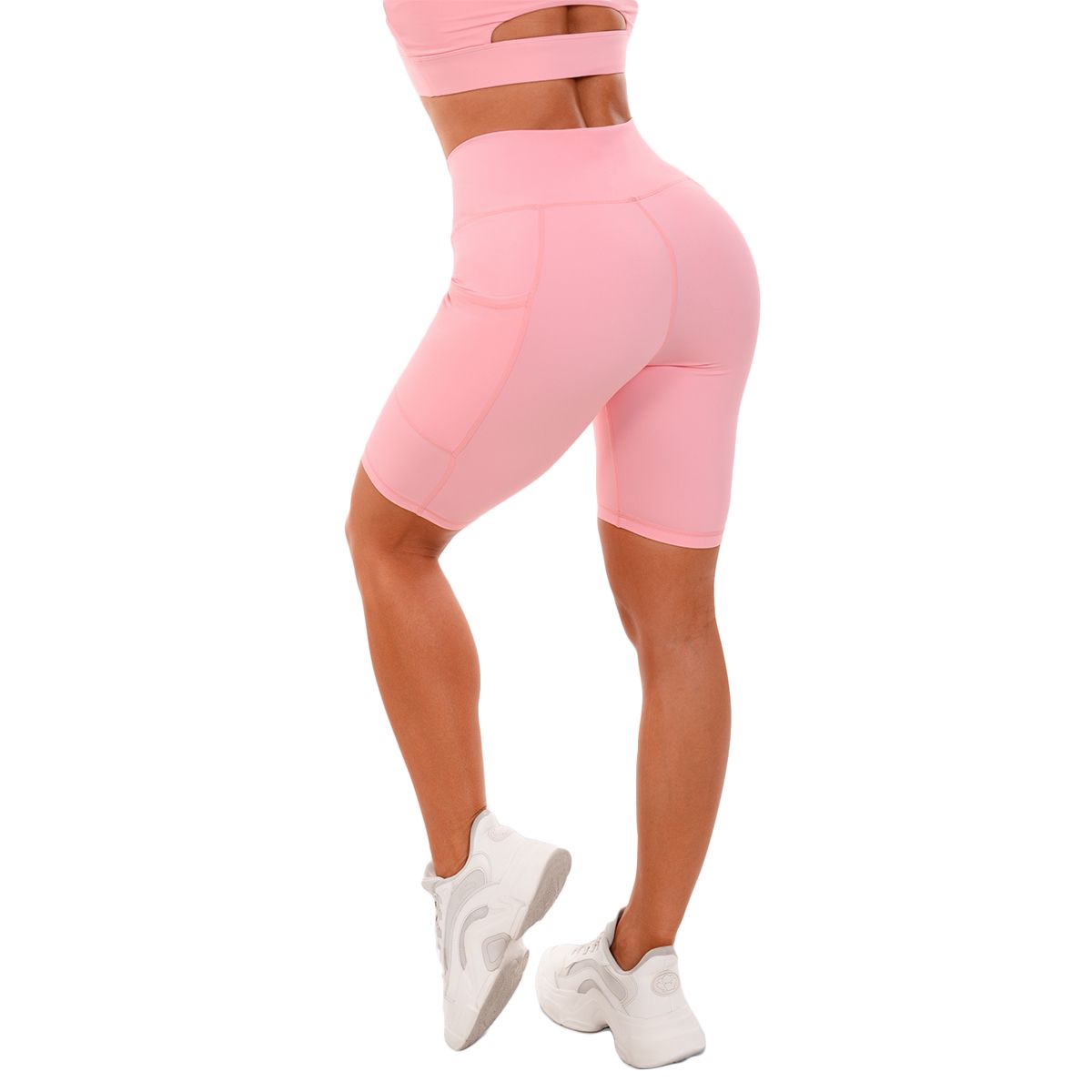 GymBeam Pantaloncini biker donna vita alta slim Pink