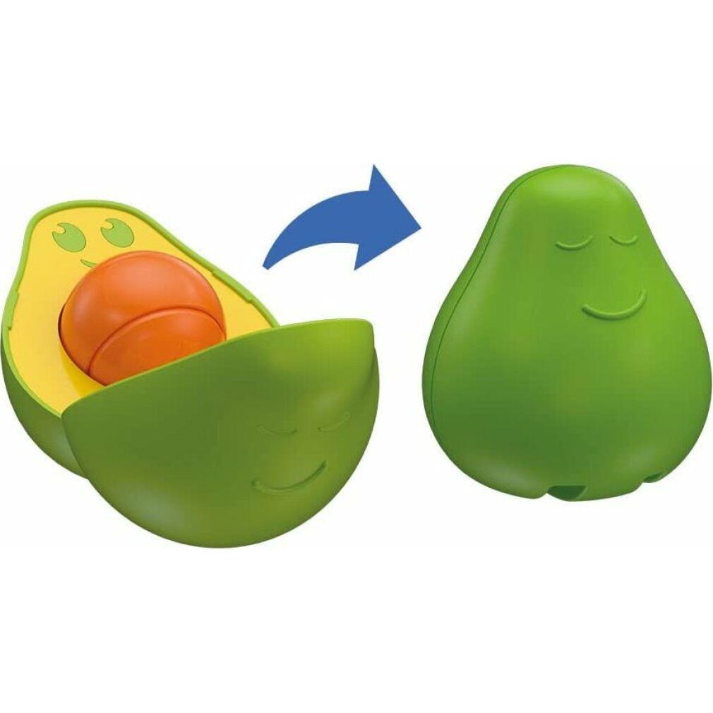 Puzzle avocado. Esterno verde, interno arancione. Freccia che indica l'assemblaggio. Giocattolo Baby Clementoni.