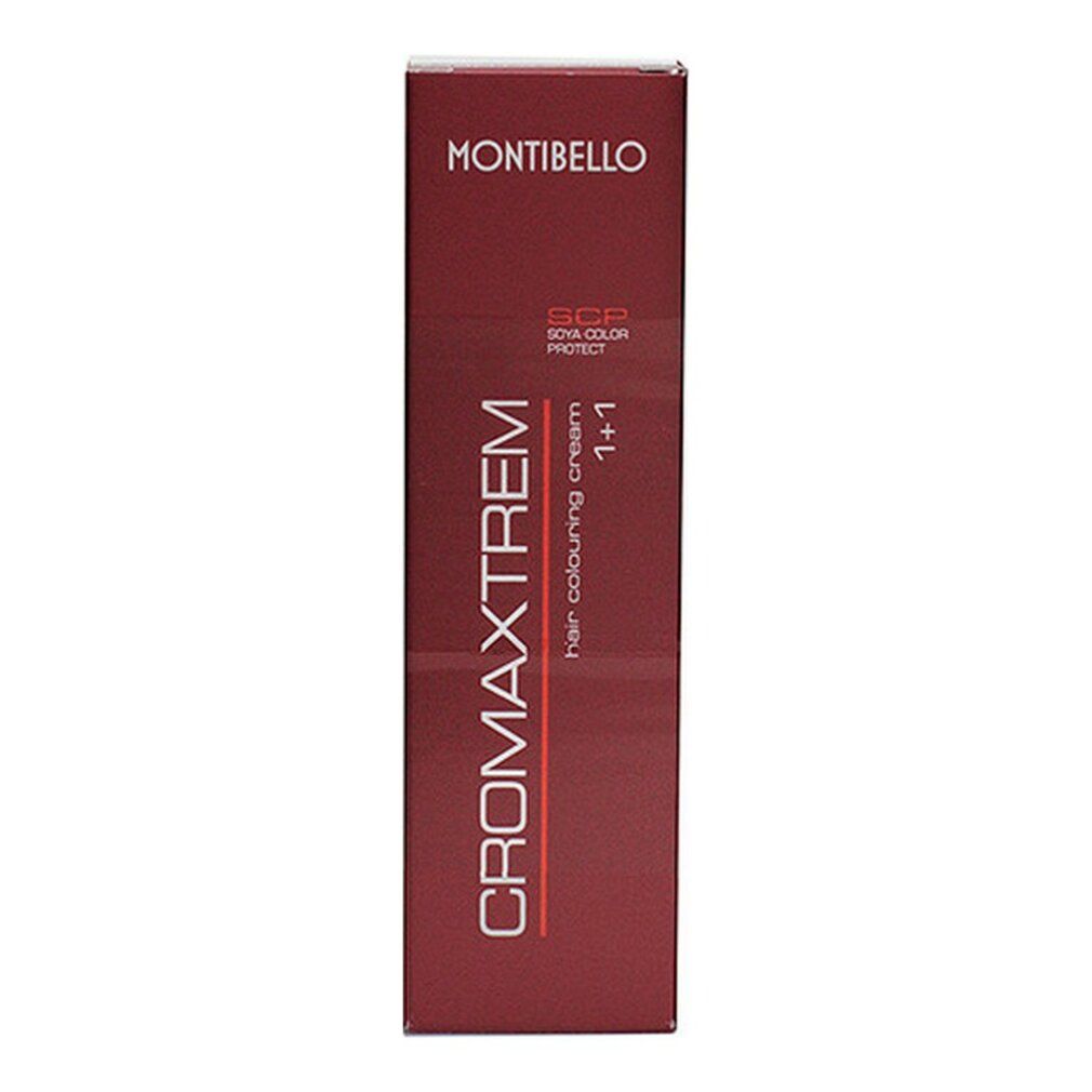 Confezione di crema colorante per capelli. Marchio Montibello, nome prodotto Cromatrem. Tonalità 1+1.