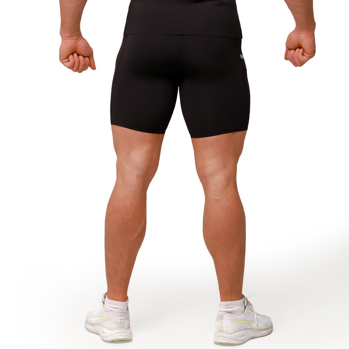 GymBeam Pantaloncini uomo a compressione media con vestibilità slim Black