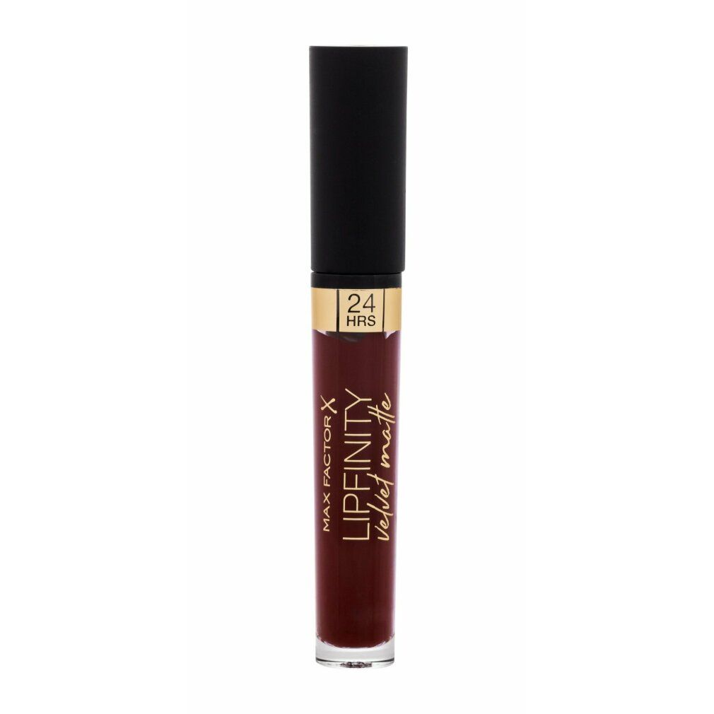 Max Factor Lipfinity Velvet Matte 050 Satin Berry. Rossetto con tappo nero. Scritta: 24 HRS.