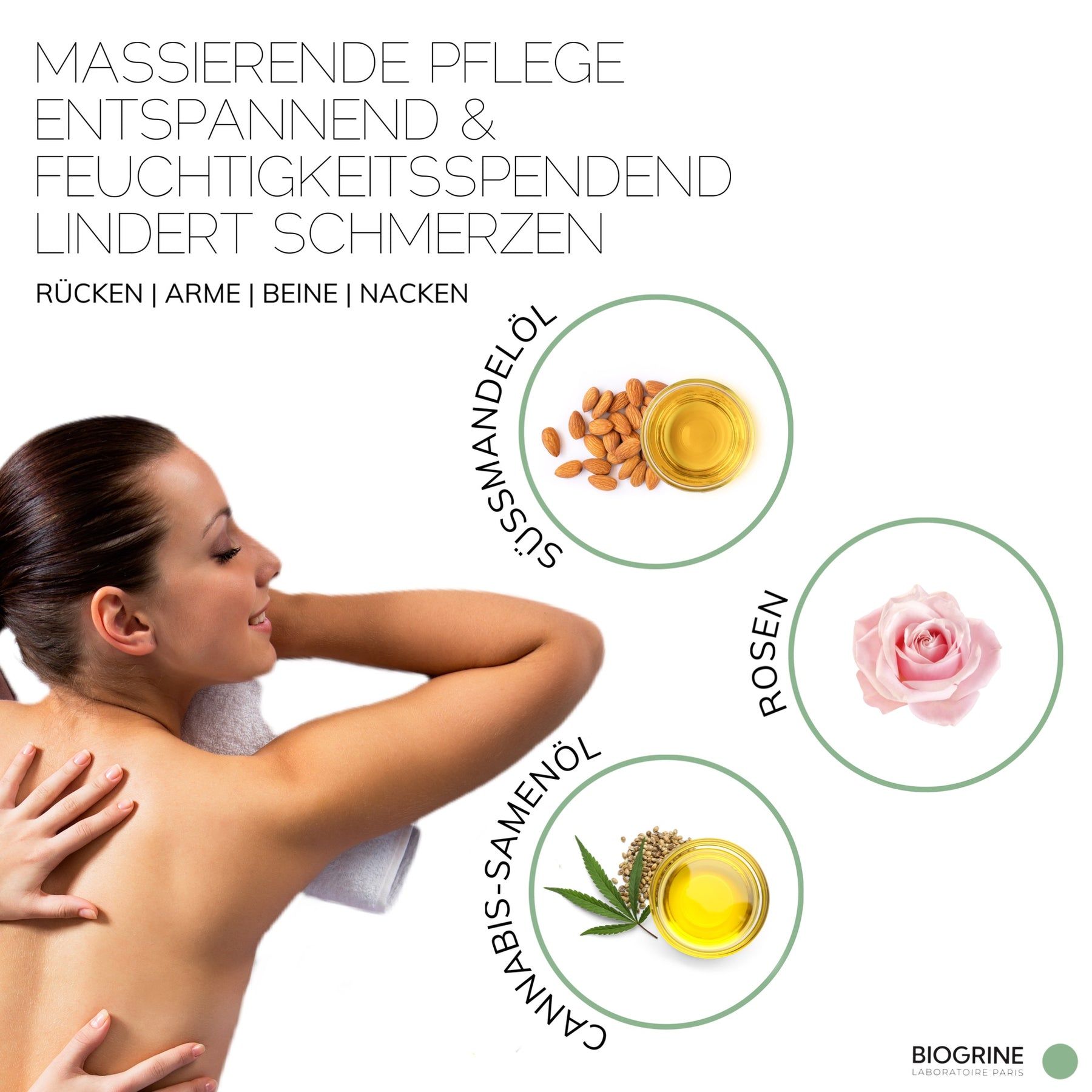 BIOGRINE Olio da massaggio "SENSUALITY" – CBD e rosa