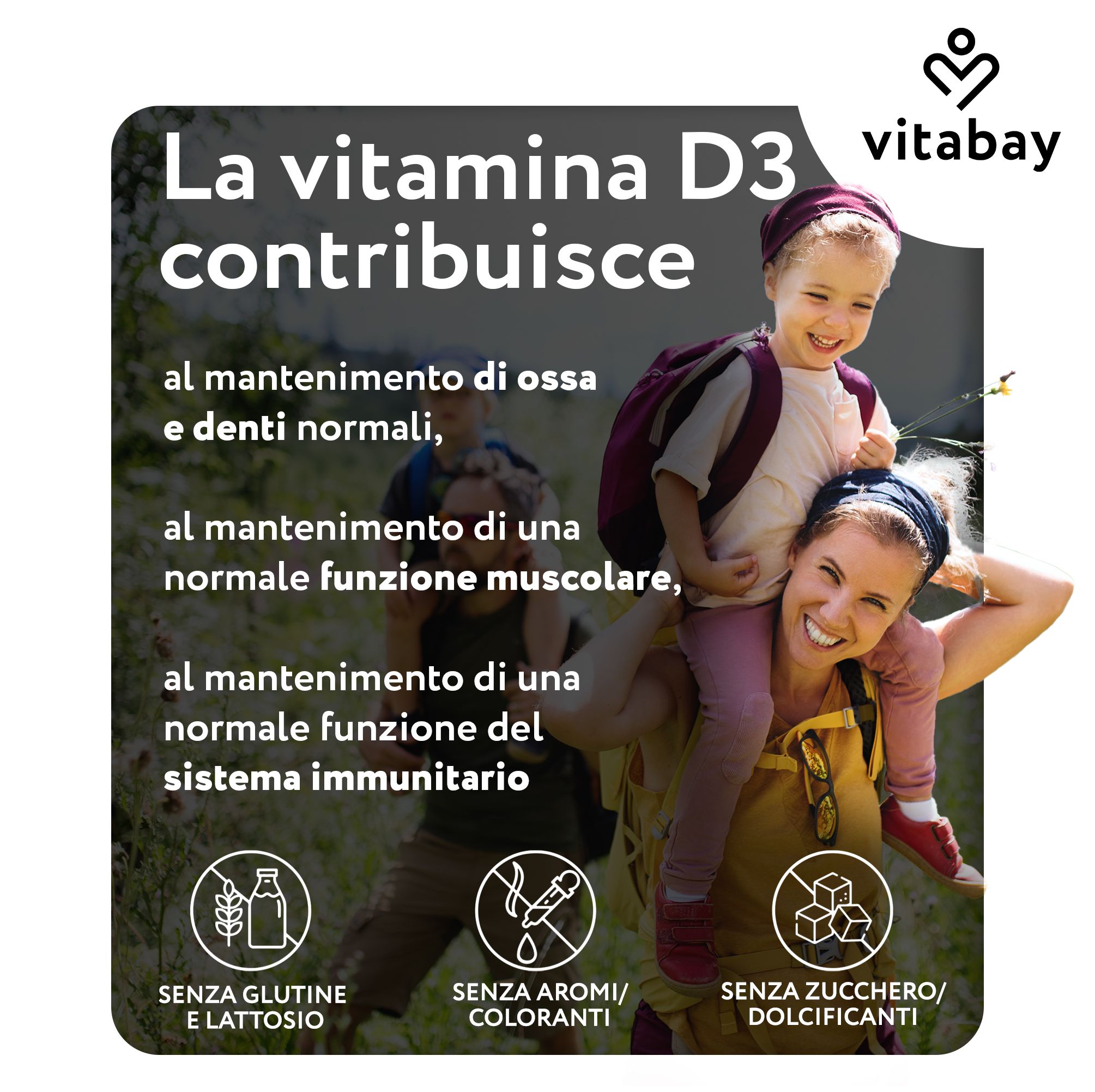 Vitabay Vitamina D3 K2 20.000 I.U. Depot ad alto dosaggio, 180 compresse. Senza additivi, testato in Germania, senza OGM.