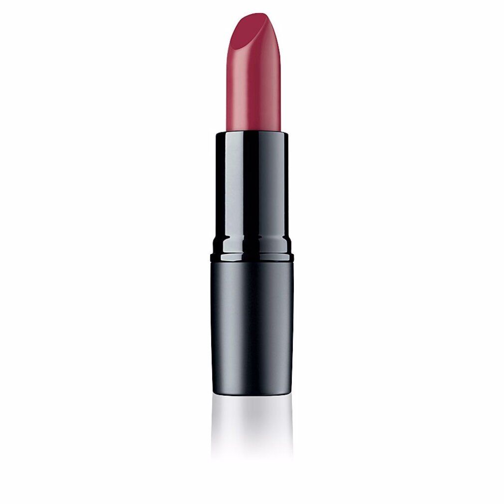 Rossetto rosso in astuccio nero. Forma cilindrica.