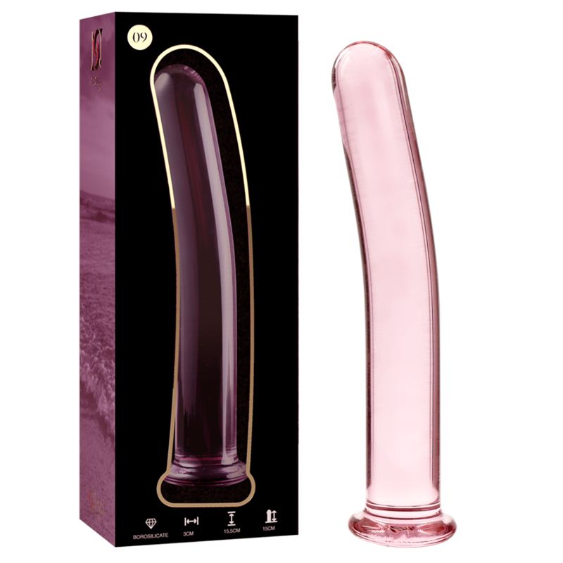 Modello 9 dildo borosilikatglas 15,5 x 2,5 cm rosa