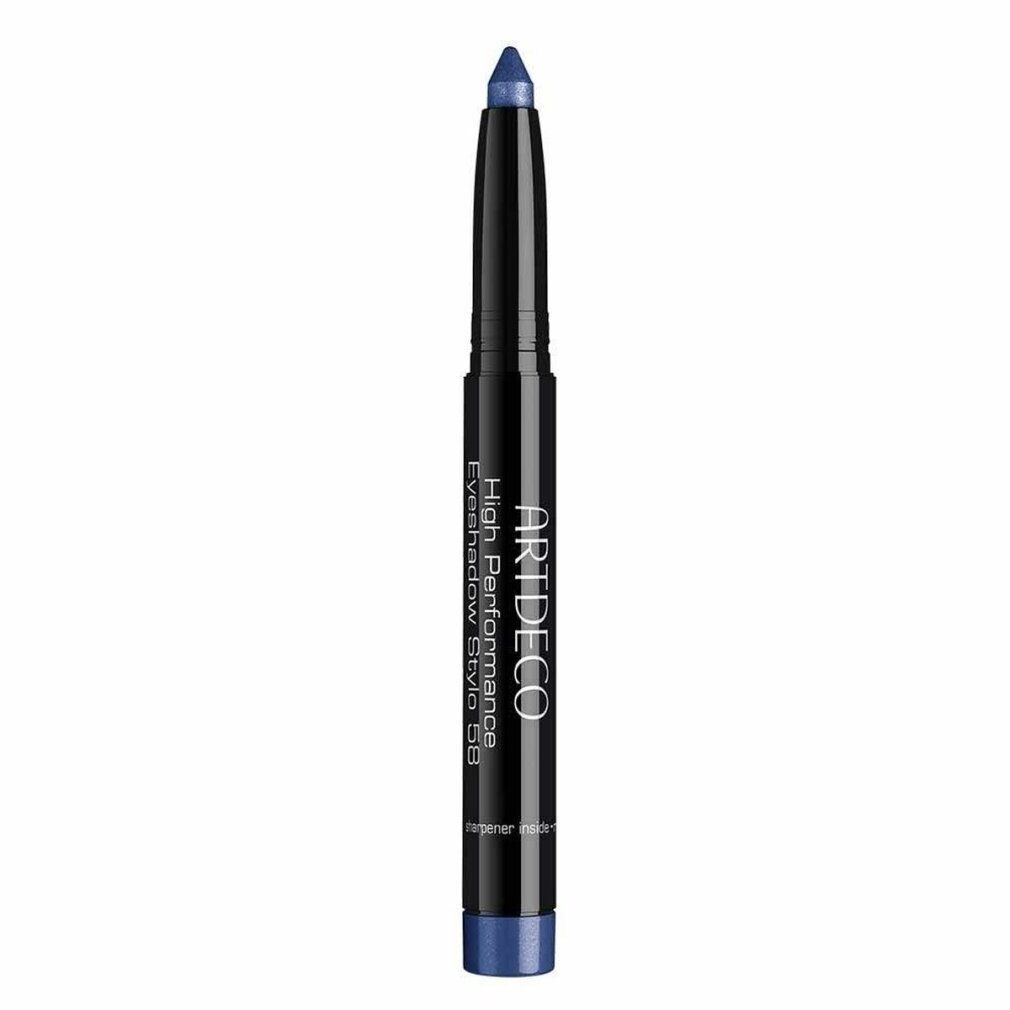 Artdeco High Performance Eyeshadow Stylo. Matita nera con punta blu. Scritta: ARTDECO, High Performance Eyeshadow Stylo.