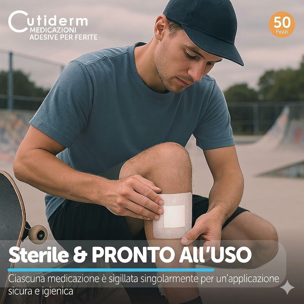 Bendaggio sterile per ferite 10 cm x 10 cm Cutiderm