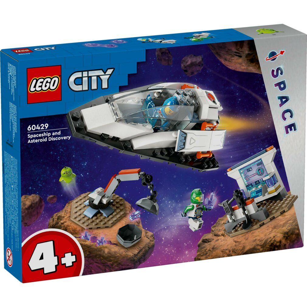 Set LEGO City. Astronave, robot, personaggi e accessori. Confezione con illustrazione dell'astronave. 4+.