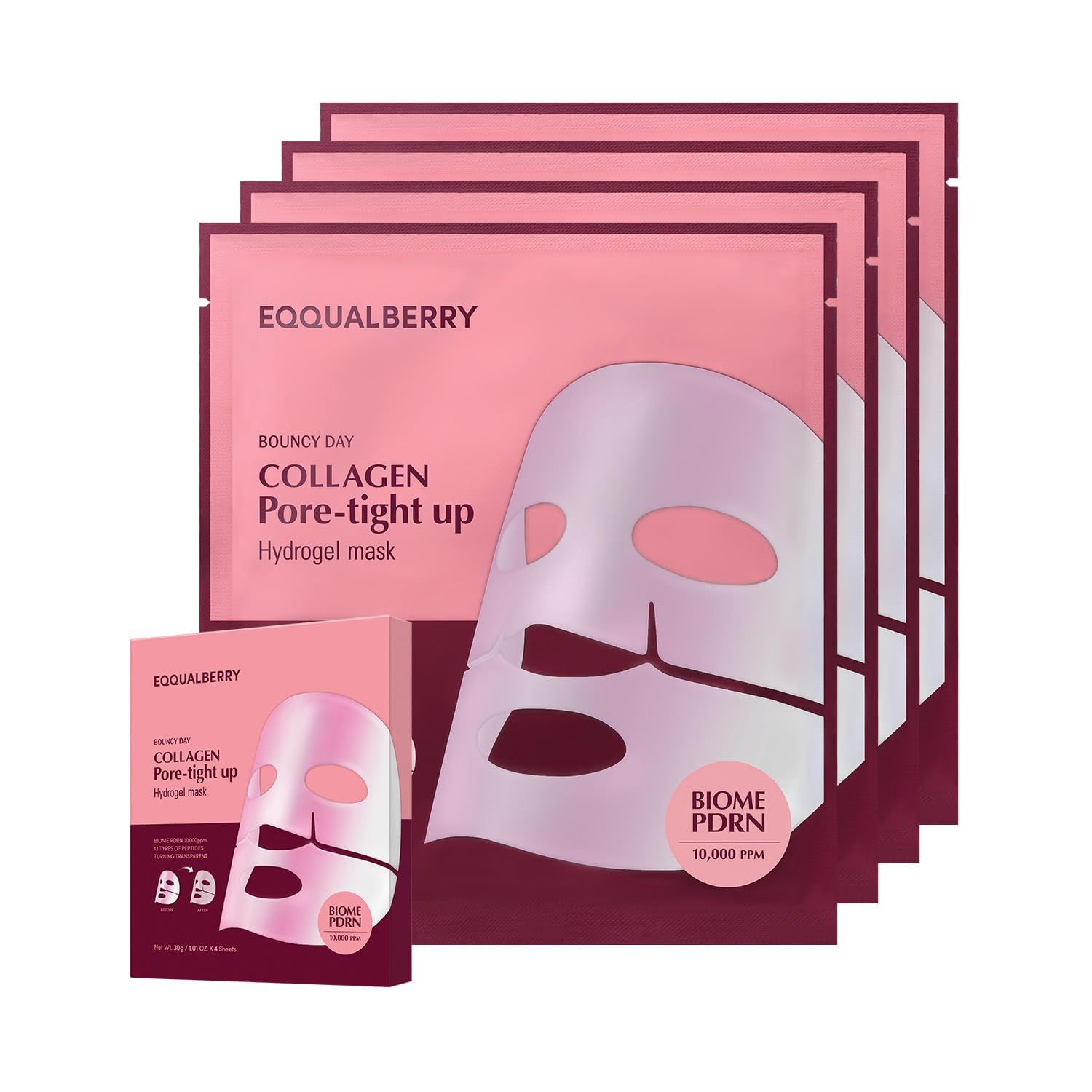 EQQUALBERRY Collagen Pore Tight Up Hydrogel Mask maschera viso