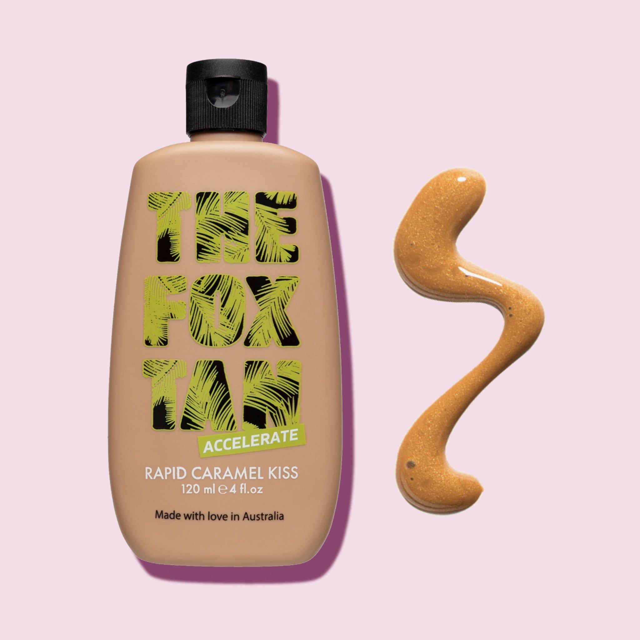 The Fox Tan, Rapid Caramel Kiss, Acceleratore dell'abbronzatura senza autoabbronzante 120 ml