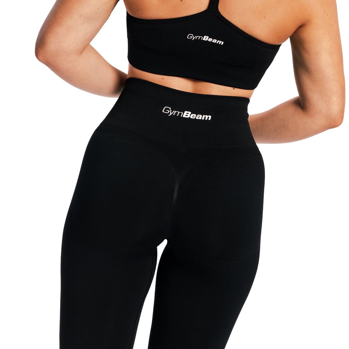 GymBeam Leggings donna Sculpt Seamless Black a vita alta senza tasche
