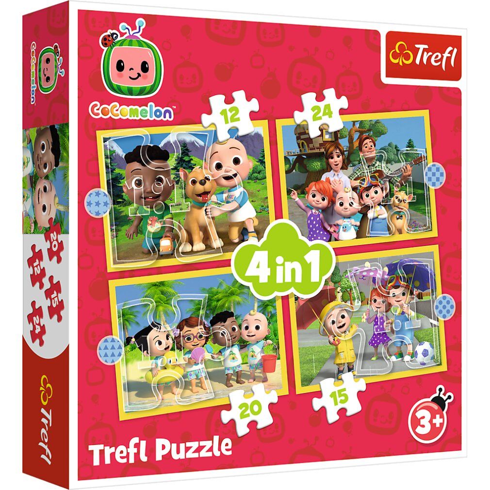 trefl Puzzle Cocomelon: Incontro 4in1 (12,15,20,24 pezzi)