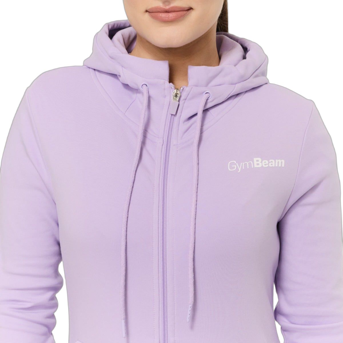GymBeam Felpa donna regular con cappuccio e zip Limitless Lavender