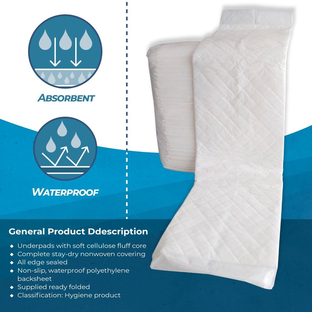 Traverse con descrizione: assorbenti, impermeabili, morbide. Articolo per l'igiene.