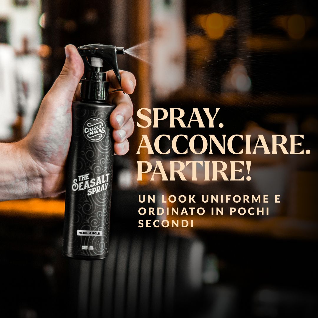 Primo piano di un flacone spray utilizzato per creare un look uniforme e ordinato.