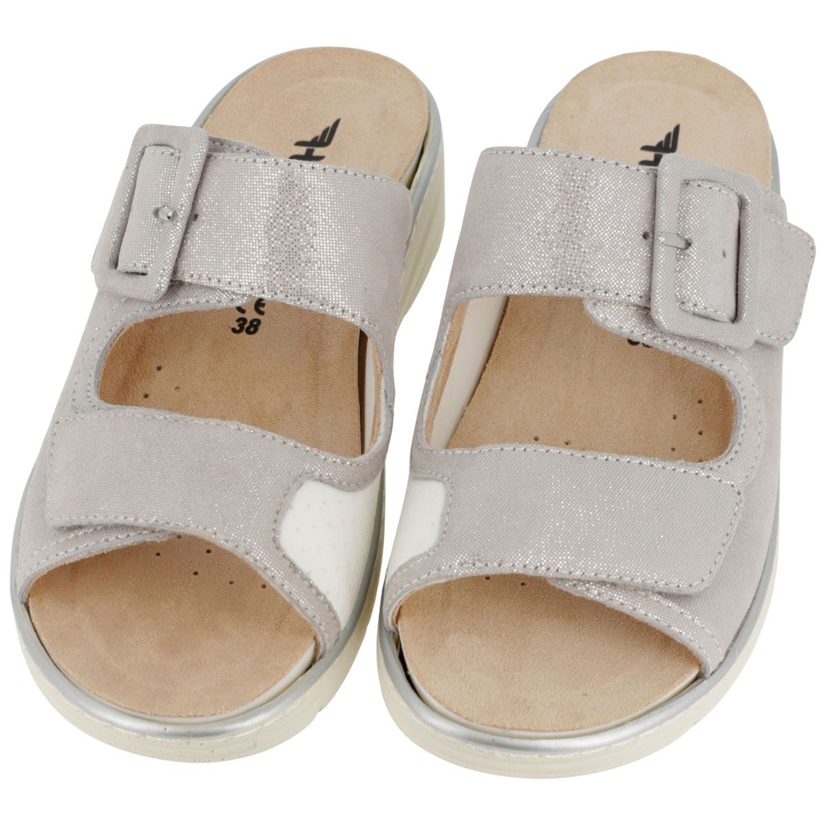 Hergos H5800 - Sabot in pelle e tessuto elasticizzato con plantare estraibile