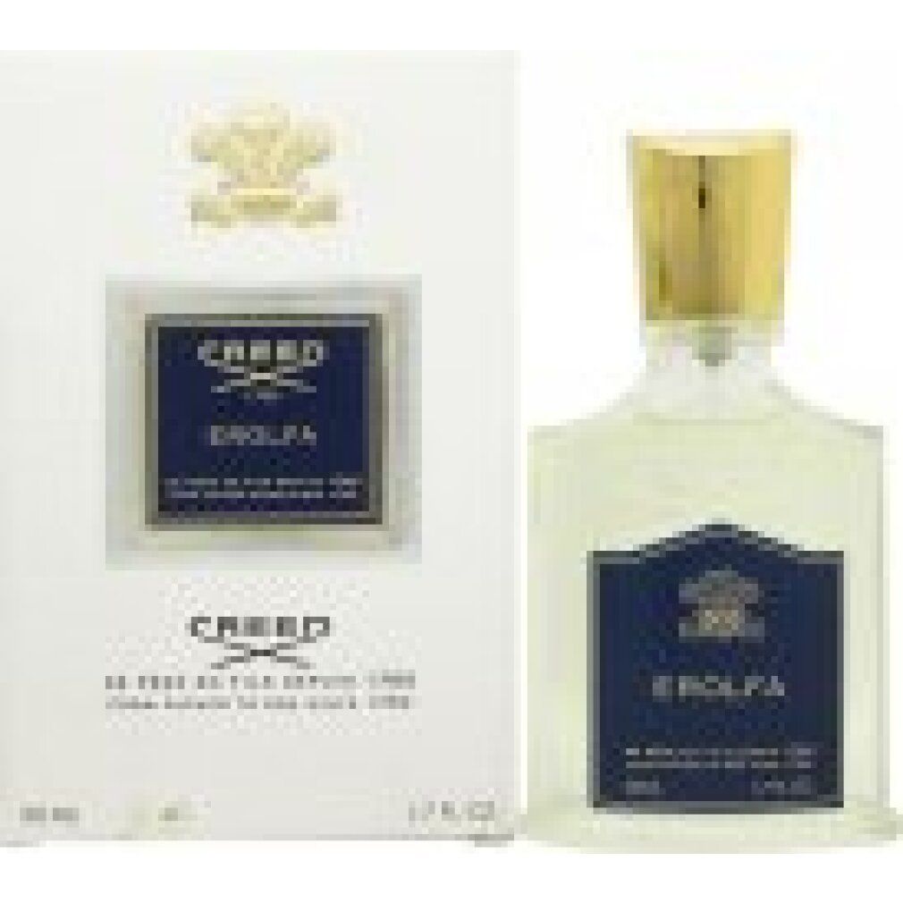 Flacone di profumo e confezione. Flacone con tappo dorato, rettangolare. Confezione bianca con logo e scritta.