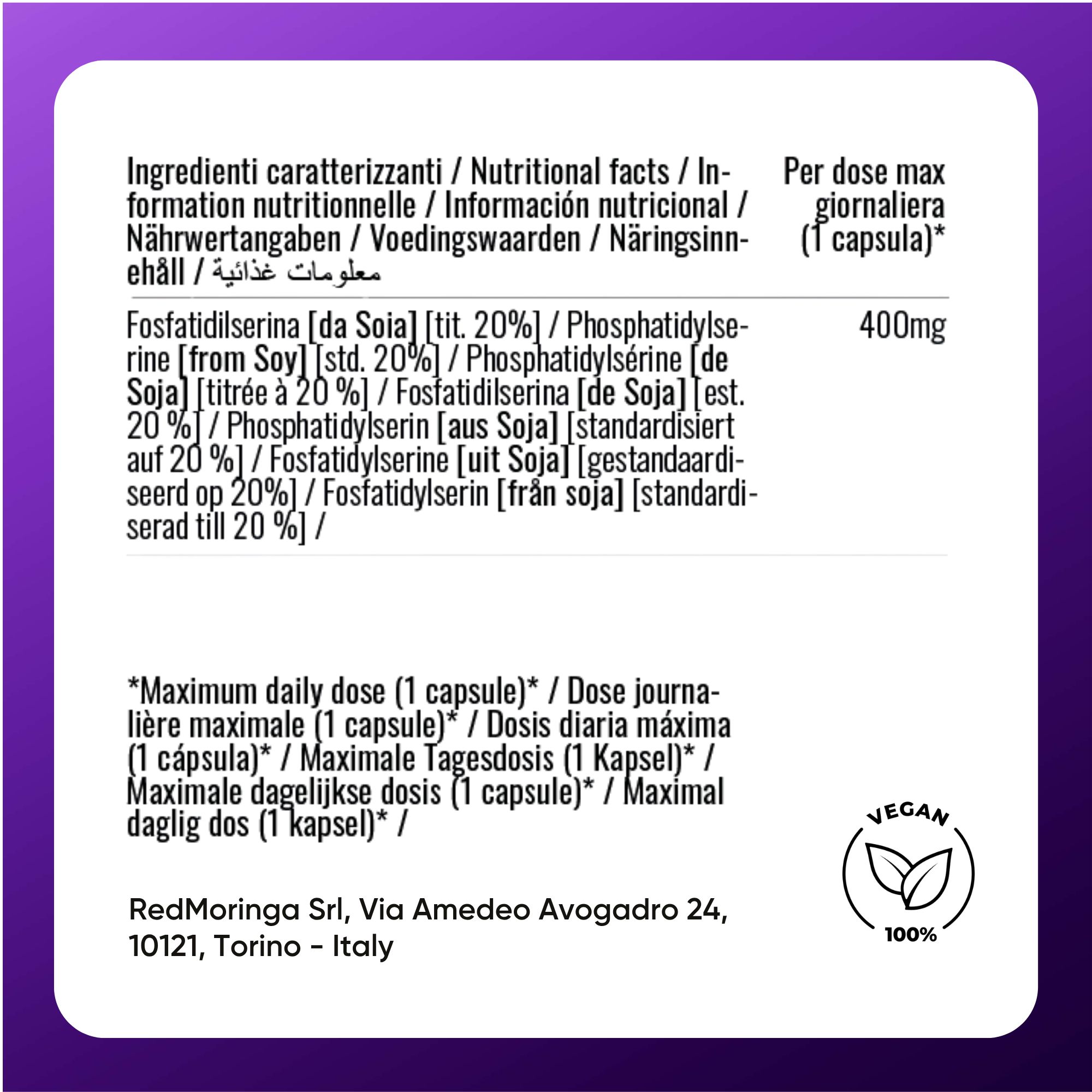 Oravita Cortilow Fosfatidilserina 400mg Cortisolo