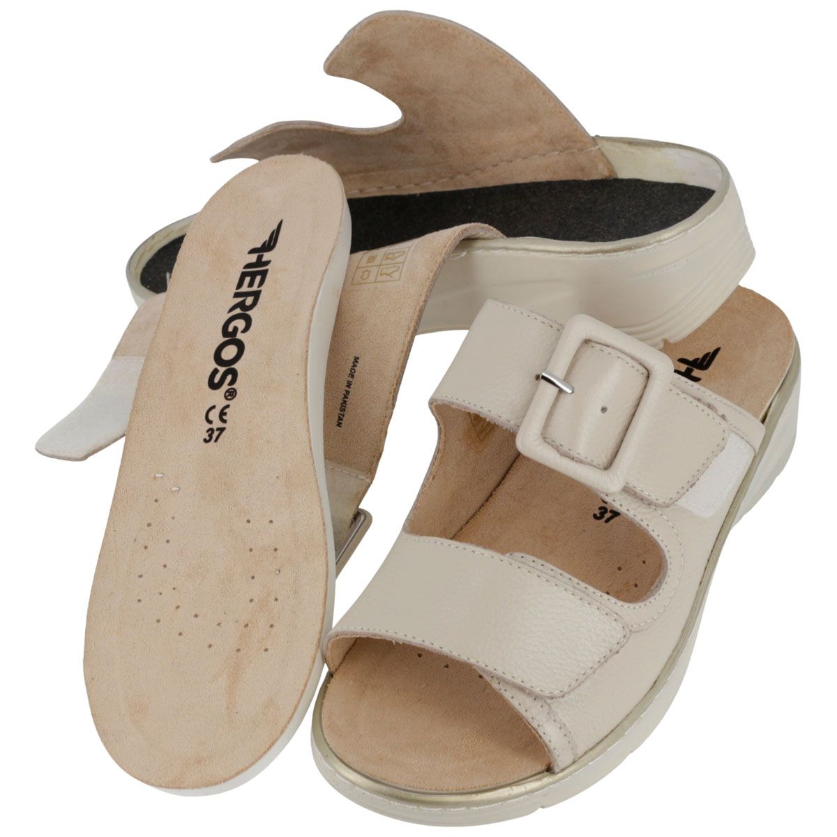 Hergos H5700 - Sabot in pelle ingrassata con plantare estraibile