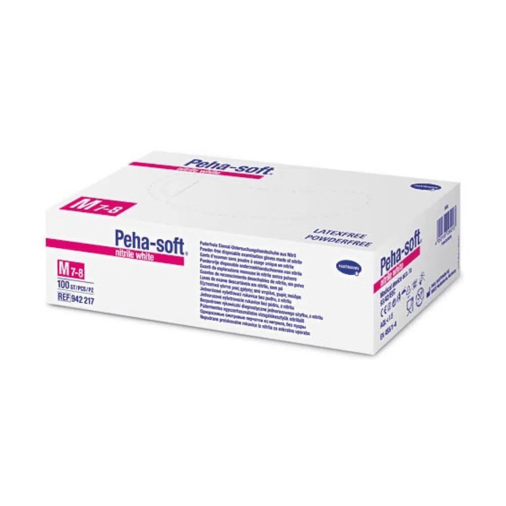 Hartmann Peha-Soft® Nitrile White Top Glies, senza polvere 200 pezzi.