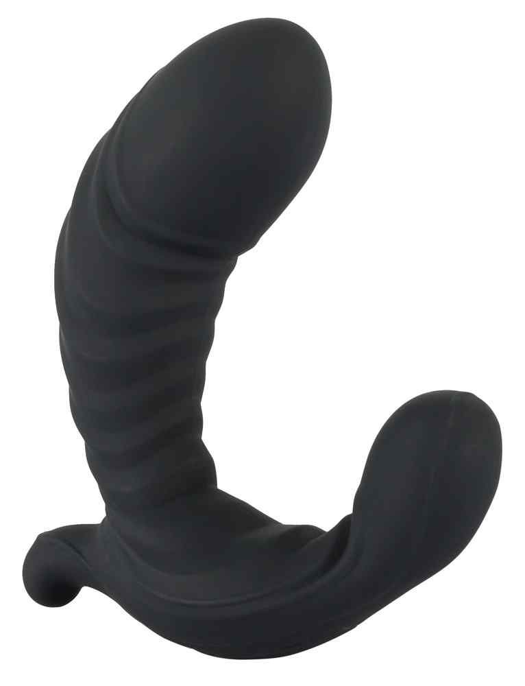 Vibratore G&P Spot nero, dalla forma curva con albero a coste.