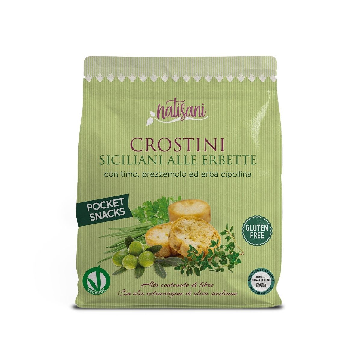 Crostini alle erbe aromatiche senza glutine - Natisani