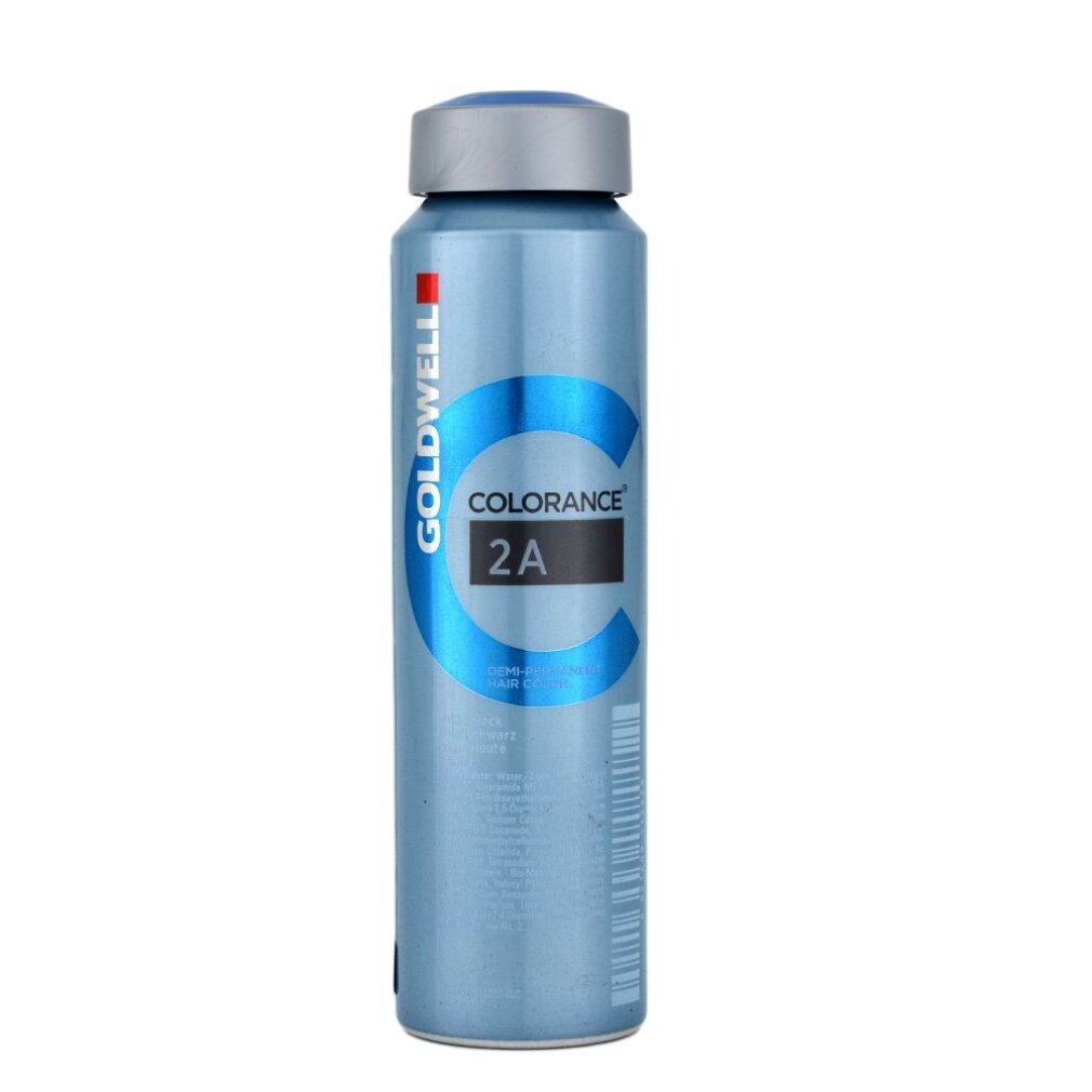 Flacone cilindrico Colorance 2A, colore azzurro. Logo Goldwell e nome del prodotto ben visibili.