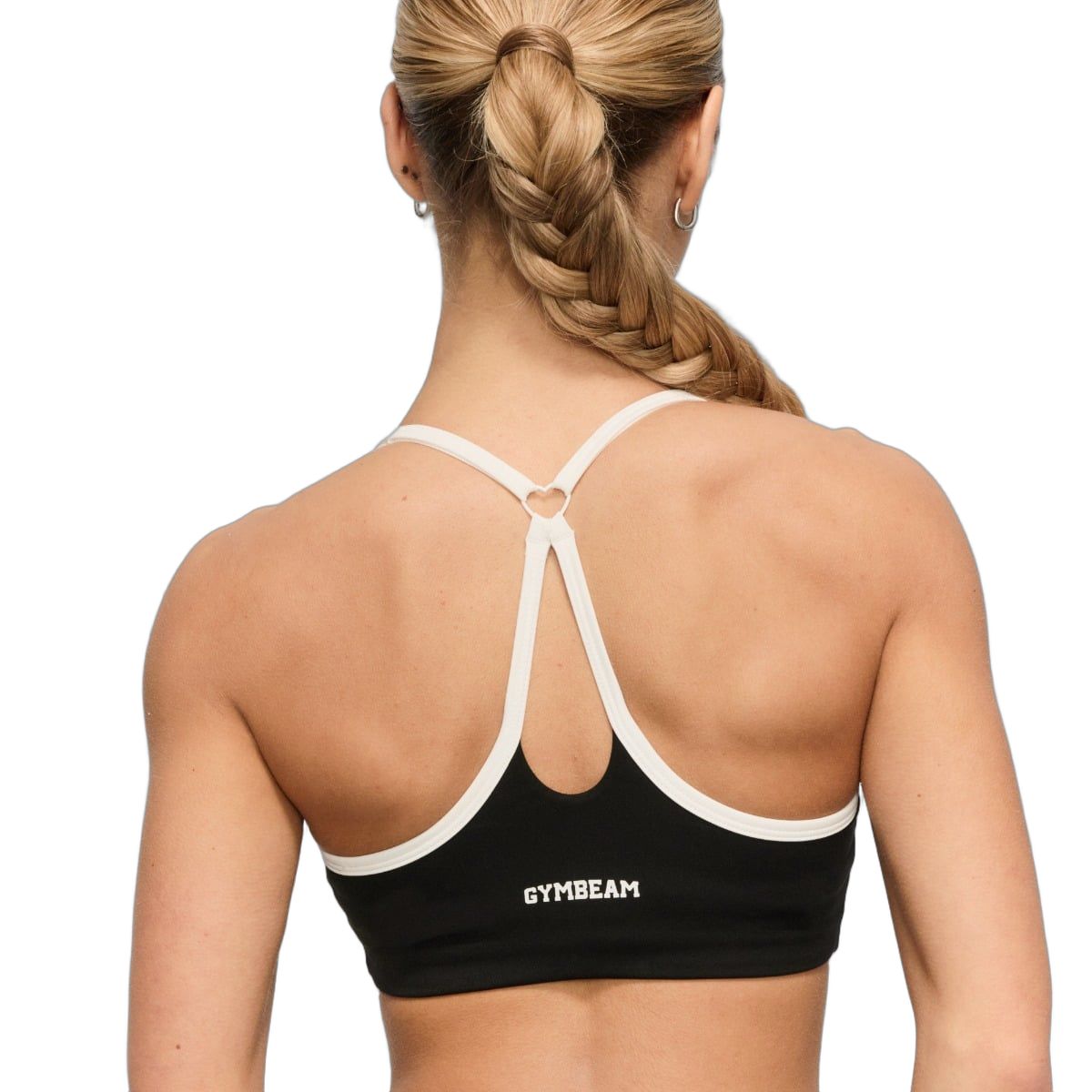 GymBeam Reggiseno sportivo donna Varsity con spalline regolabili nero