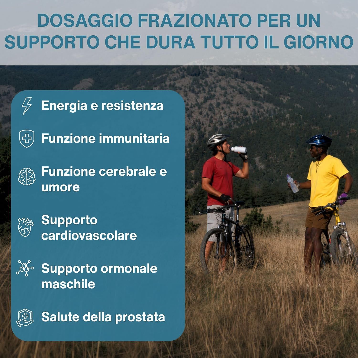 Igennus Multivitaminici per Uomo: Flacone con tabella nutrizionale e istruzioni per l'uso.