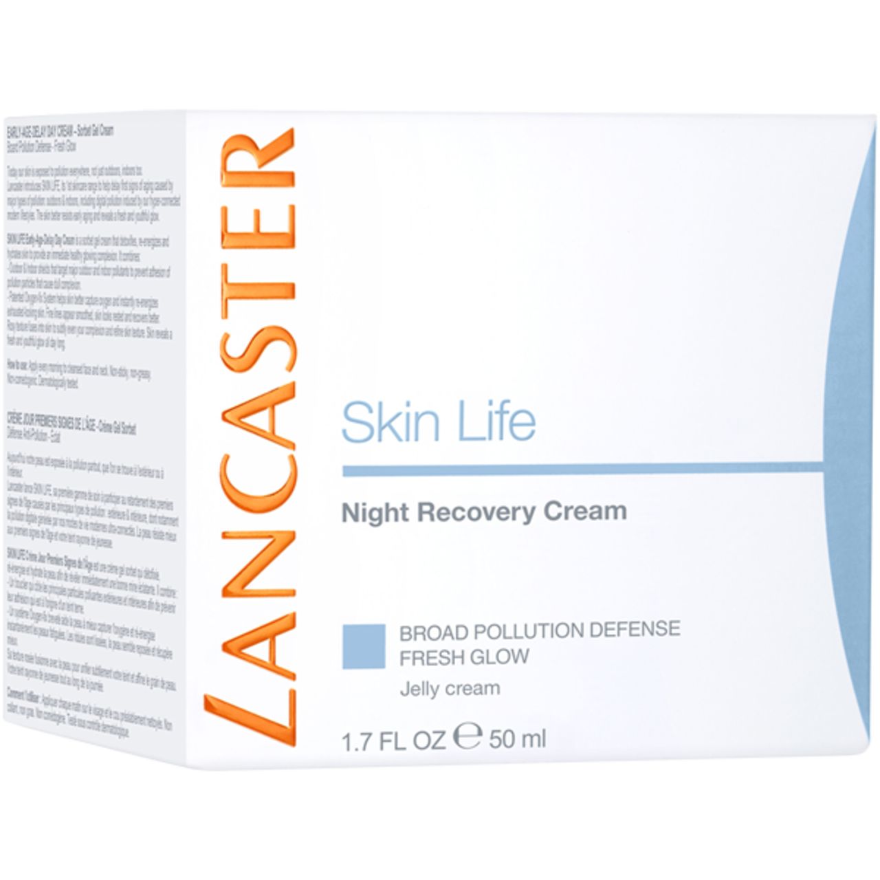 Confezione con scritta: Lancaster Skin Life Night Recovery Cream. 50 ml.