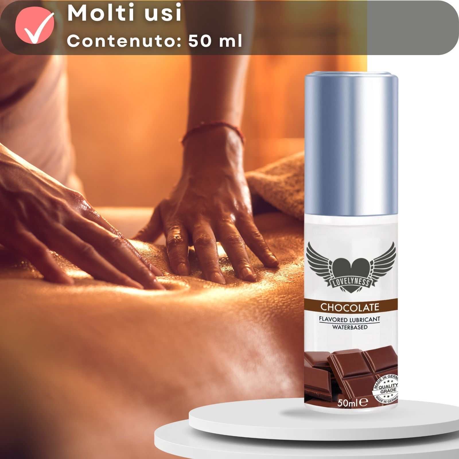 Molti usi. Contenuto: 50 ml. Flacone con tappo argentato. 50ml.