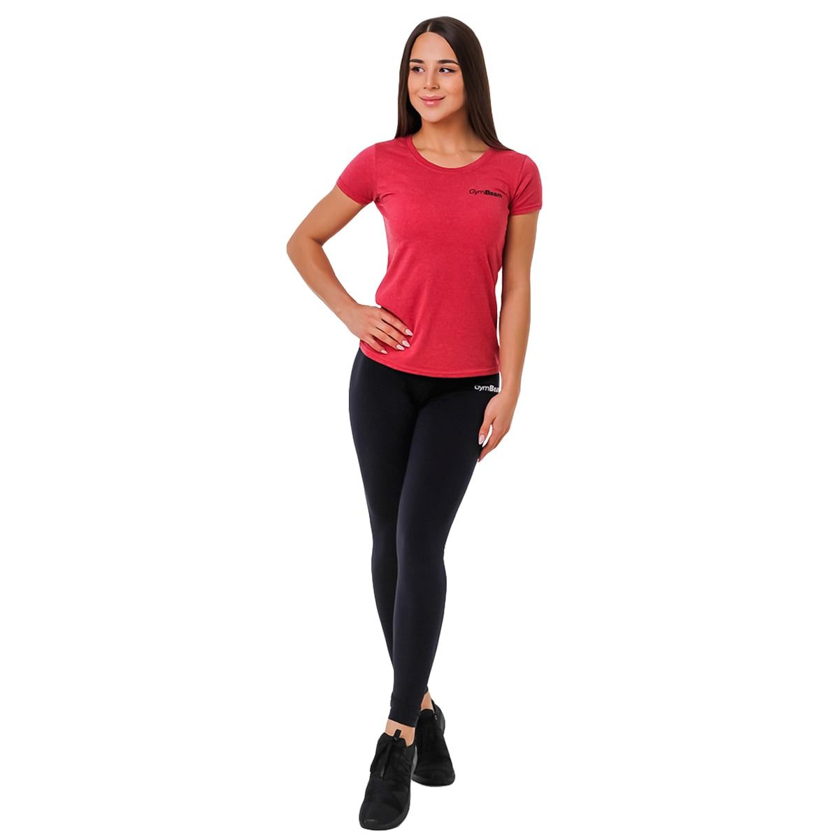 GymBeam T-shirt donna Basic vestibilità slim collo rotondo Vintage Red