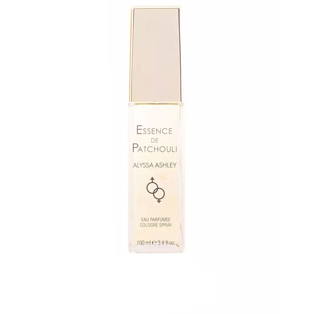 Essence de Patchouli Eau Parfumee Cologne Spray bottiglia con tappo dorato.
