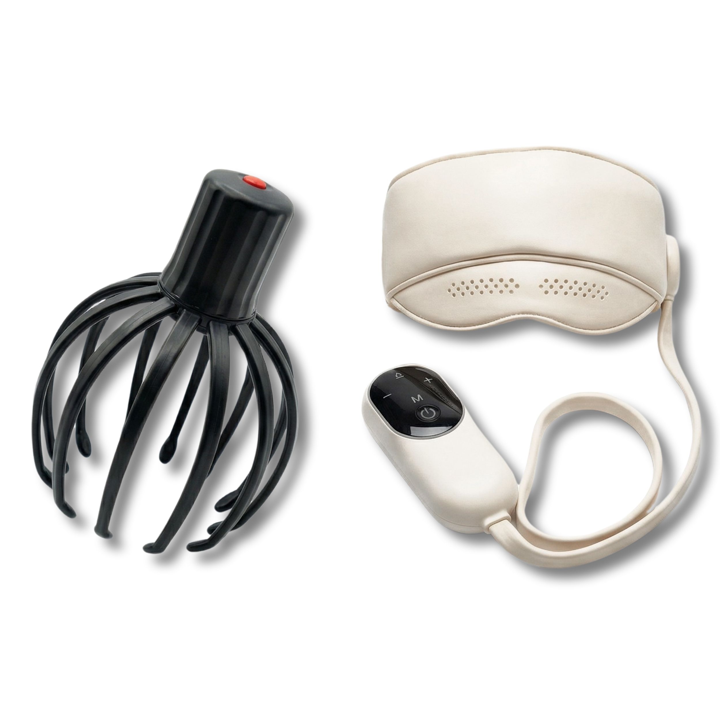 Kit Relax Cranio e Sguardo – Massaggiatore Cranico 360° + Maschera Oculare Riscaldante