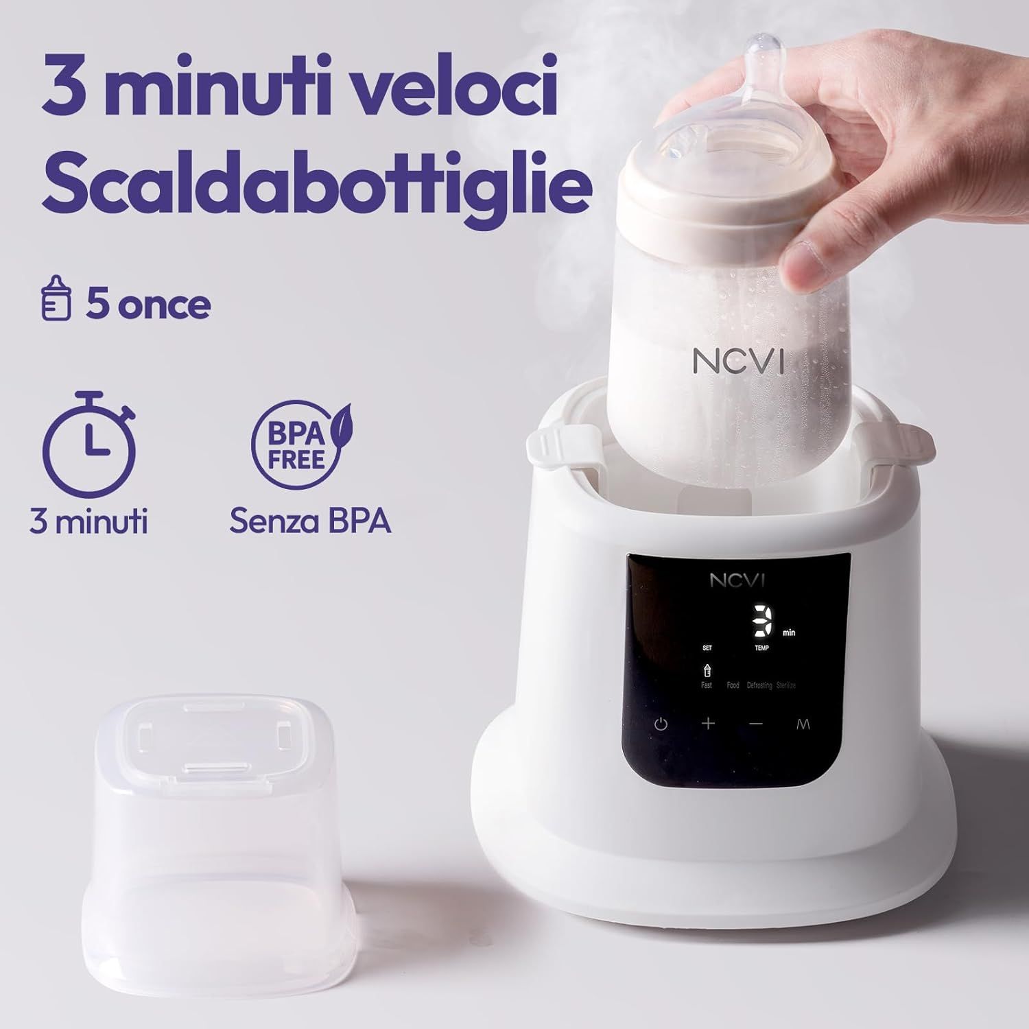 Scaldabiberon per bambini 8 in 1 NCVI: riscaldamento rapido