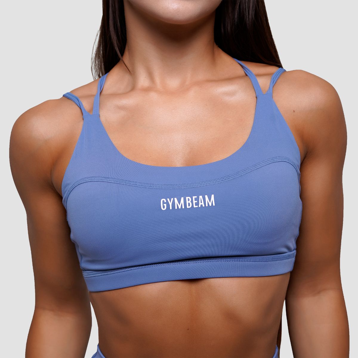 GymBeam Reggiseno sportivo donna FIT con spalline incrociate Steel Blue