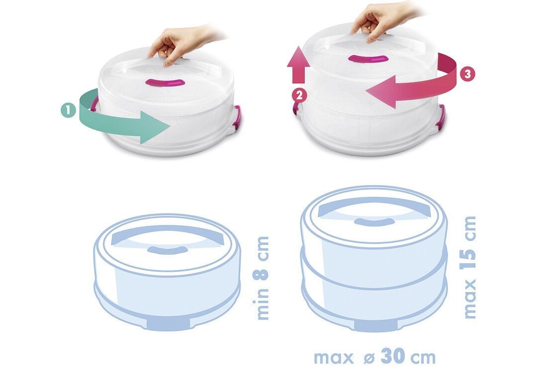 Contenitore per torte regolabile in altezza METALTEX