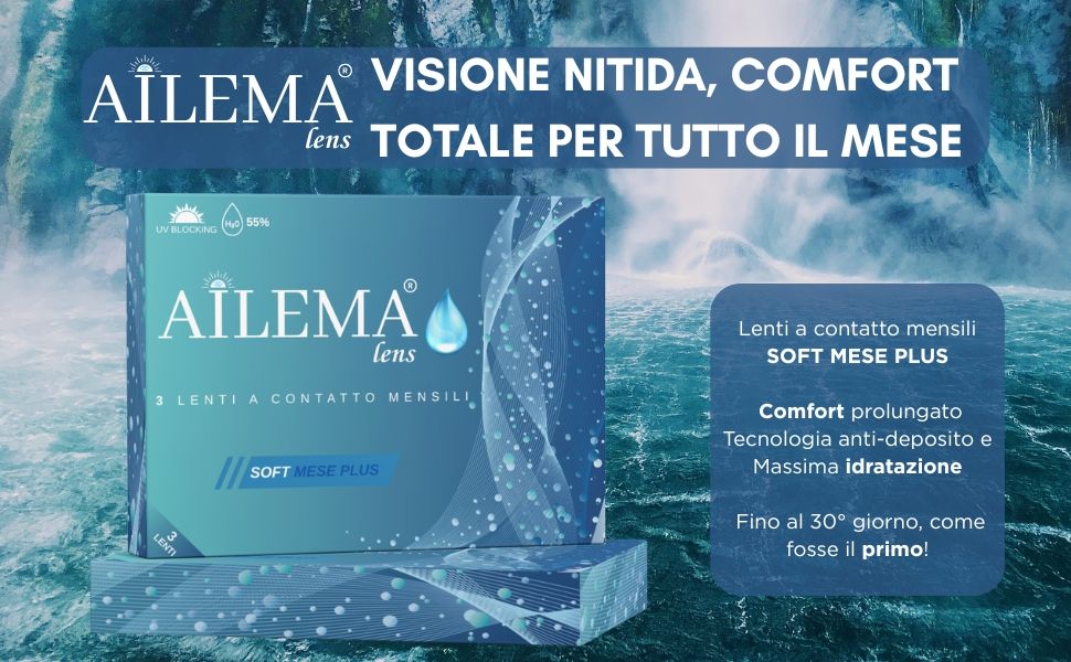 AILEMA Lenti a Contatto Mensili – x3, Alta Idratazione, Elevata Tollerabilità