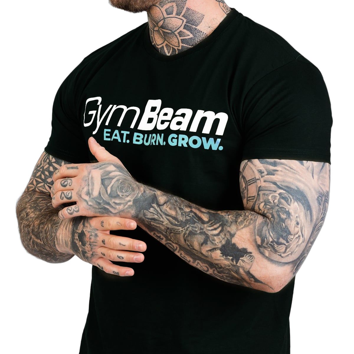GymBeam T-shirt uomo Grow Black regular