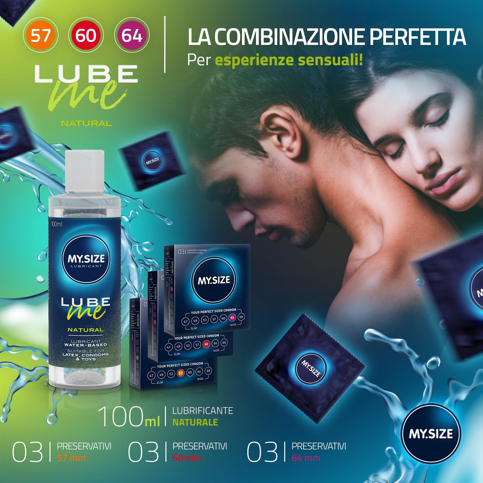 MY.SIZE Preservativo + Gel Lubrificante Set Lube Me Natural