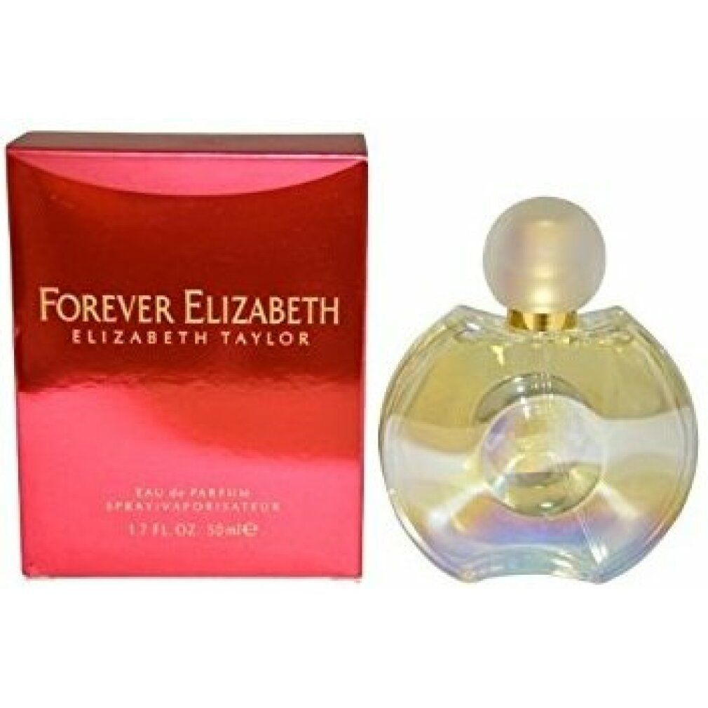 Flacone di profumo e confezione. Flacone rotondo, trasparente. Confezione rossa con testo.