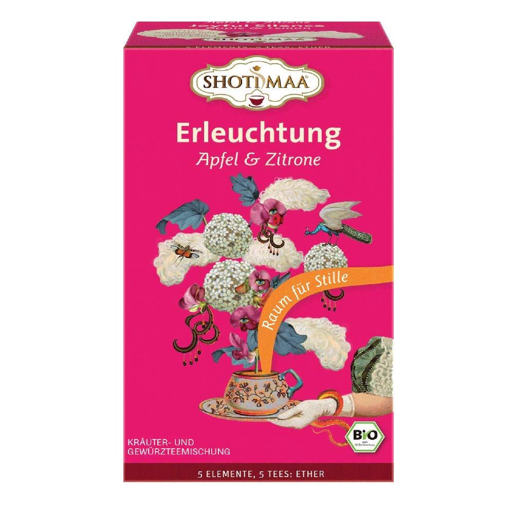 Tè Shoti Maa Erleuchtung: Miscela di erbe e spezie Mela & Limone. 5 tè, Etere. Sigillo Bio.