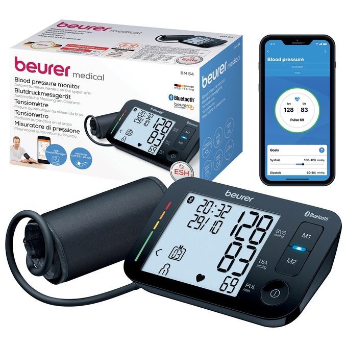 Beurer BM 54 Misuratore di Pressione da Braccio, Connessione Bluetooth e Display XL