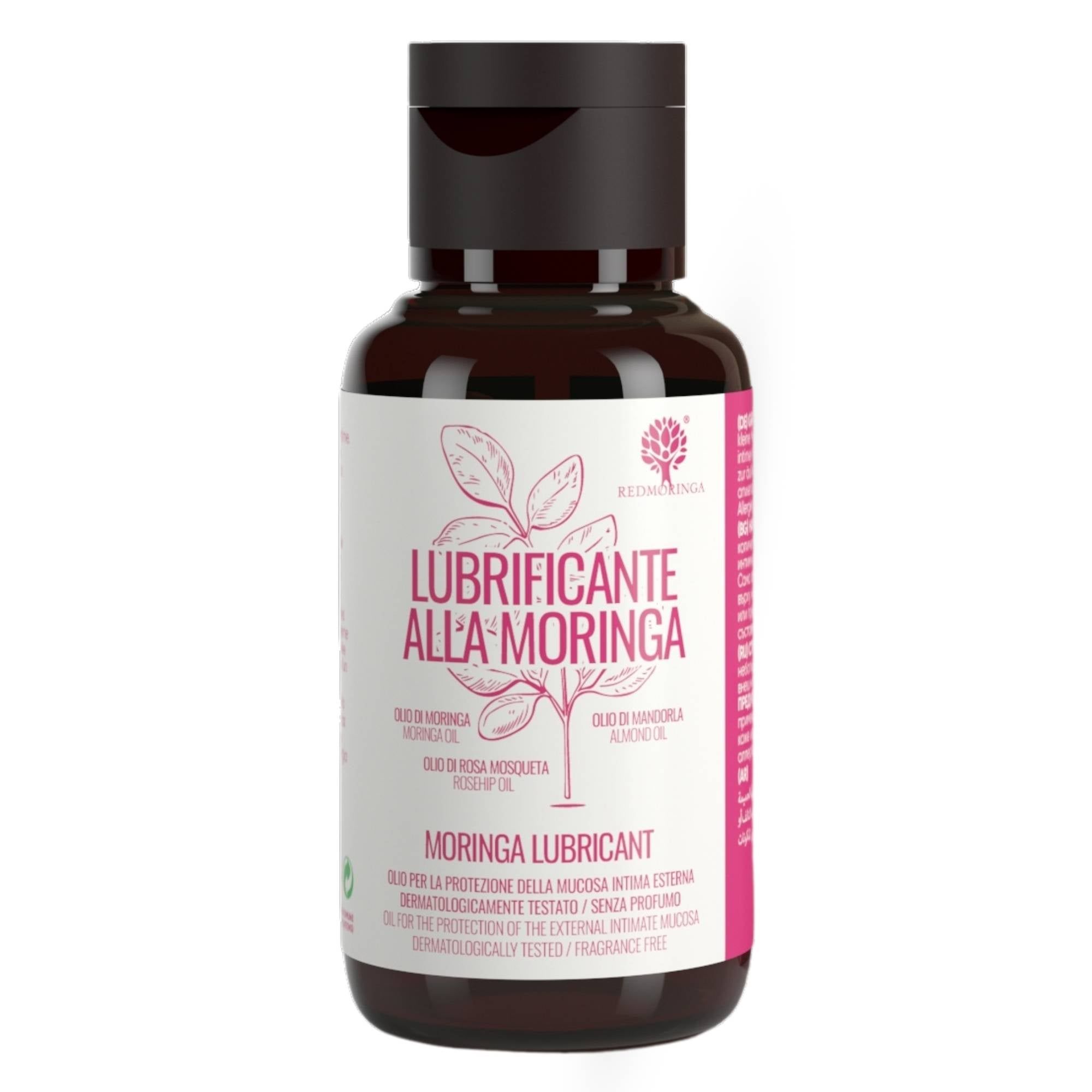 RedMoringa Lubrificante Intimo alla Moringa 100% Naturale – A Base Olio, Senza Profumo