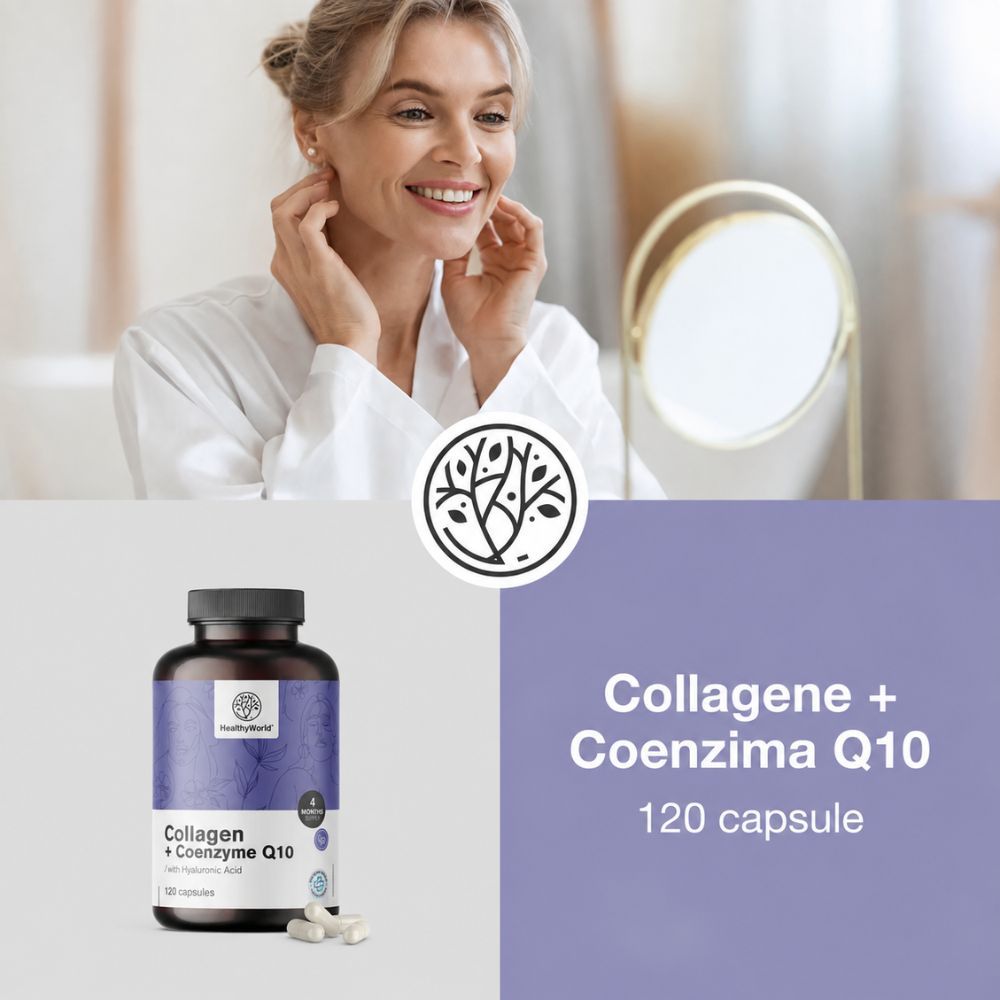 Barattolo Collagene + Coenzima Q10, 120 capsule. "8 mesi di scorta".